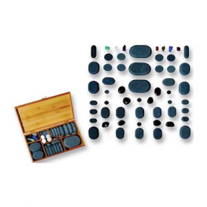 60 Hand Polished Basalt Stones Deluxe Set