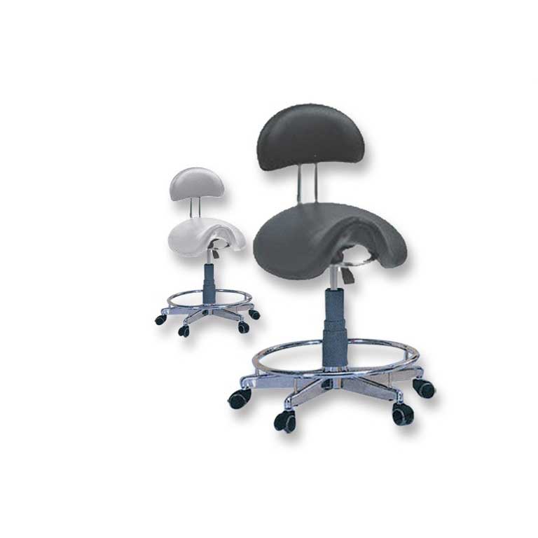 Hydraulic Saddle Stool w/back