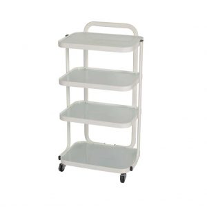 Compact Glass cart with 4 Shelves