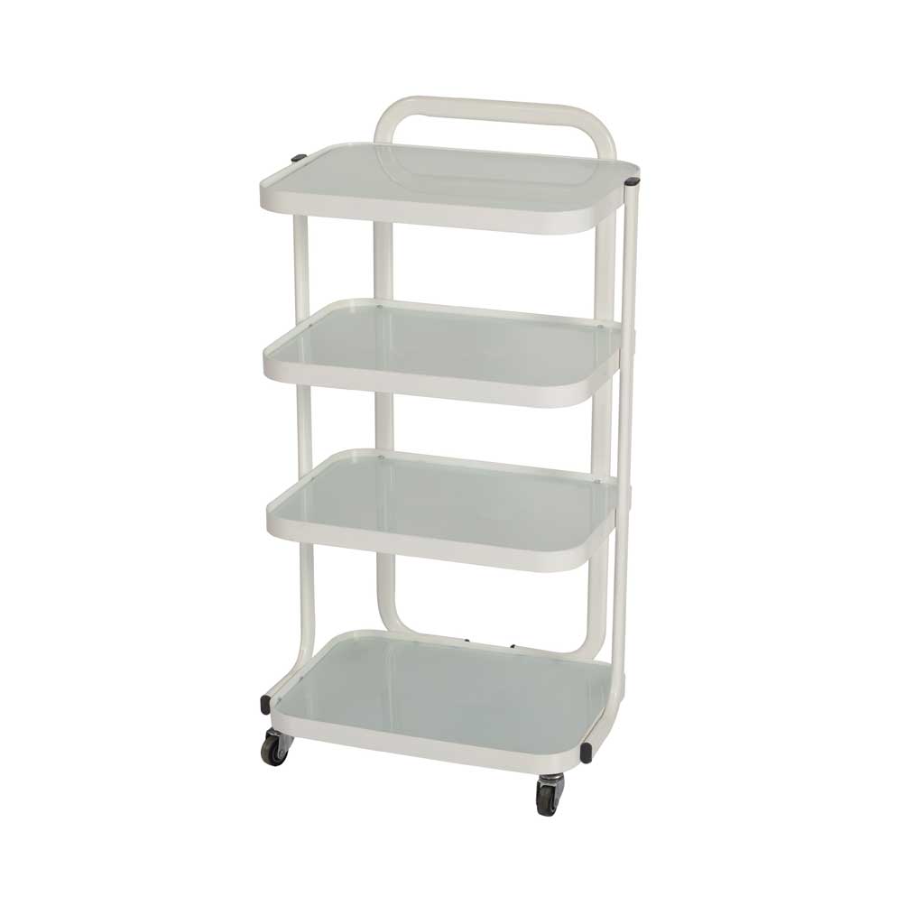 Compact Glass cart with 4 Shelves