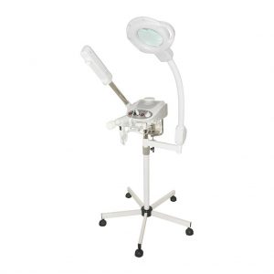 3 in 1 Aromatherapy Ozone Facial Steamer w/ 5 diopter Magnifying Lamp and Facial Brush Unit - New Contemporary Design